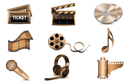 Multimedia Entertainment Icon Set